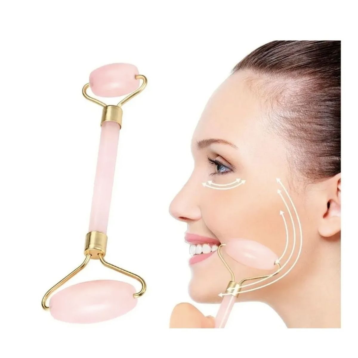 GENERICO - Rodillo Piedra Jade Masaje Facial Linfático Piedra Gua Sha