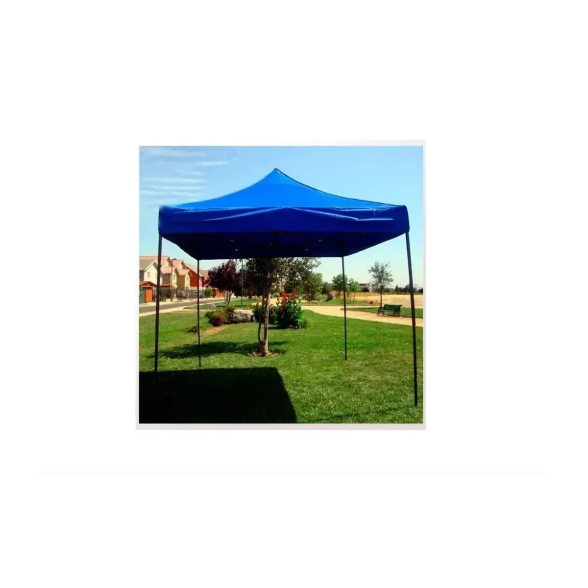 GENERICO - Toldo Plagable 3x3 Metalico Antioxidable Impermeable Azul