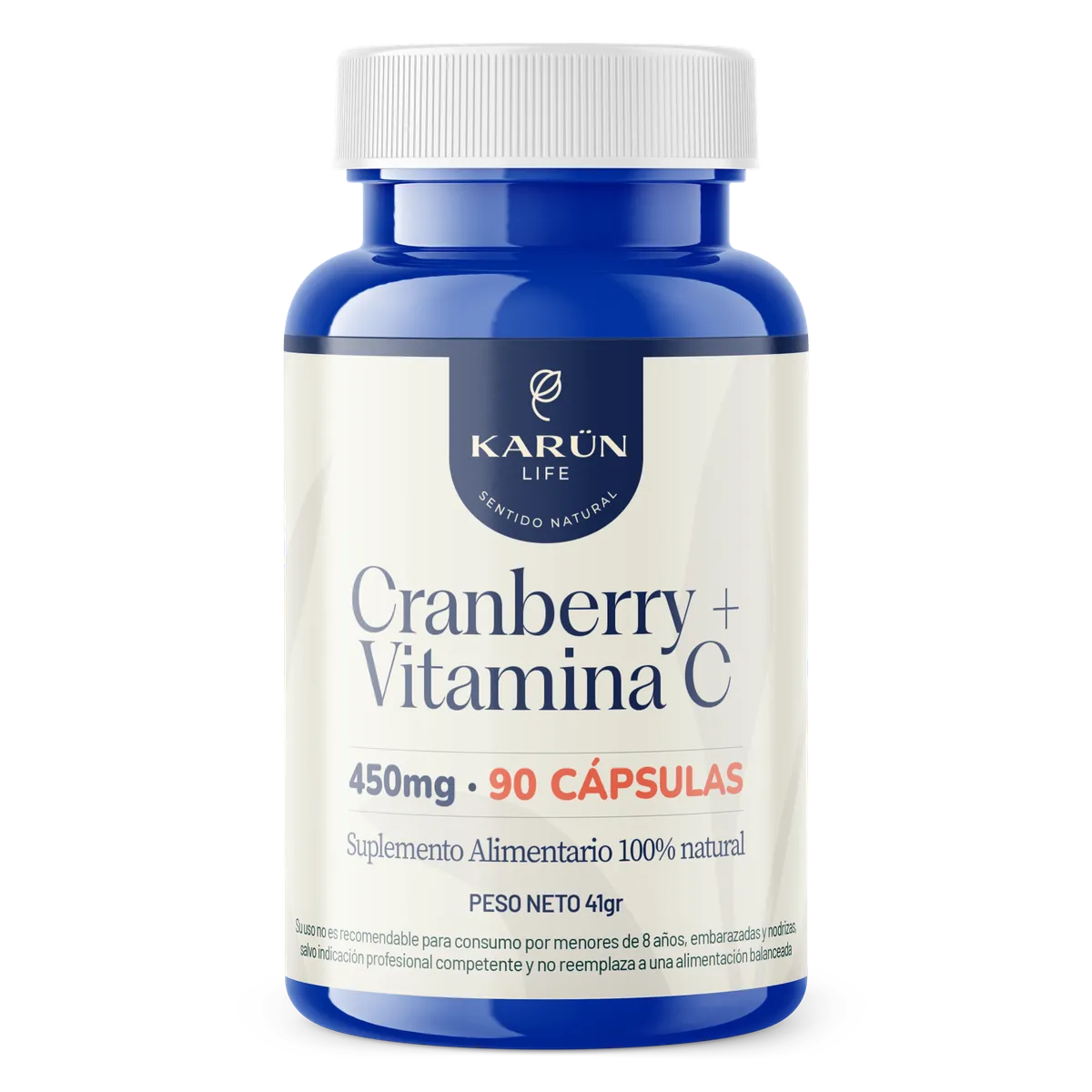 KARUNLIFE - Cranberry + Vitamina C 90 Cápsulas 450 Mg