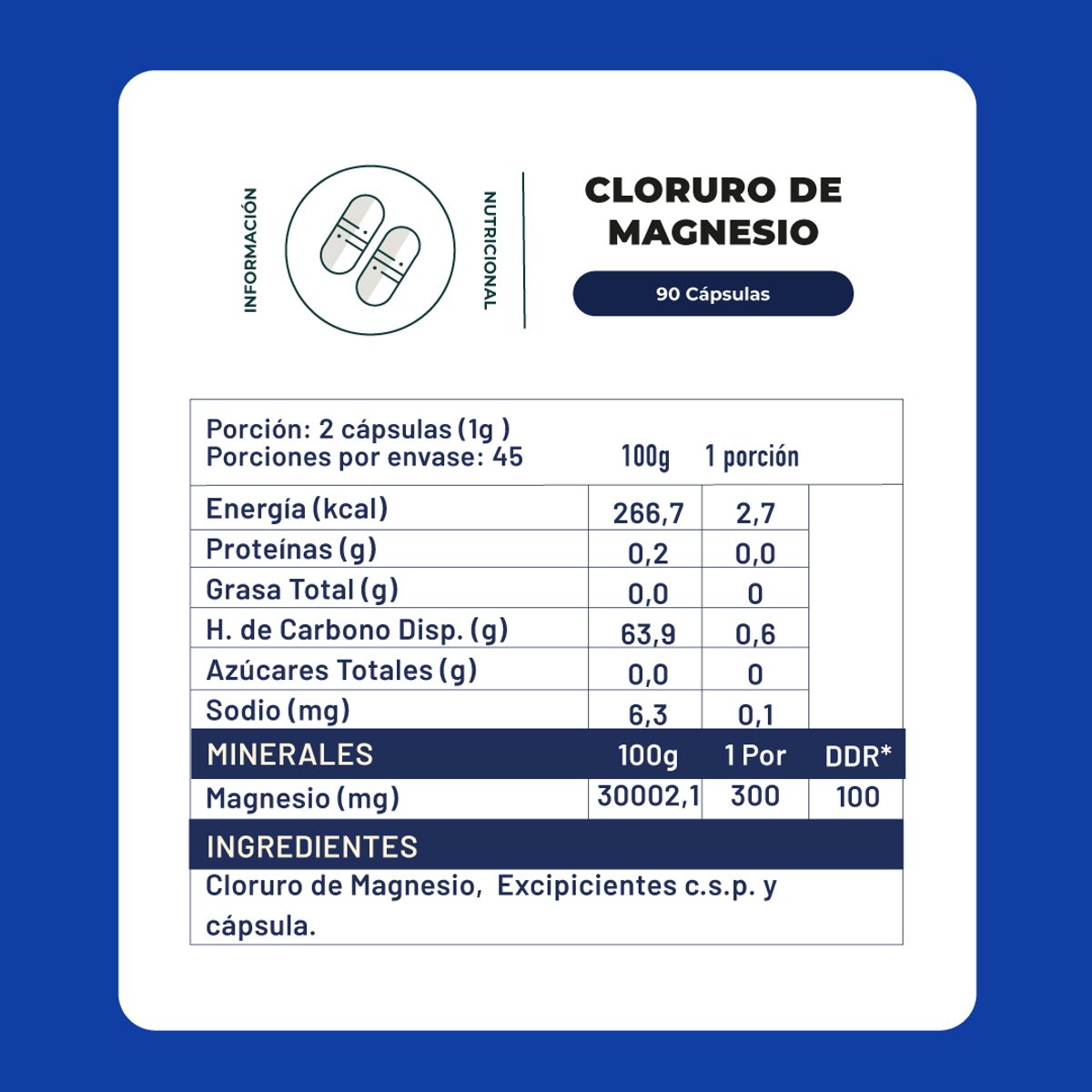 KARUNLIFE - Cloruro De Magnesio 90 Cápsulas 500 Mg