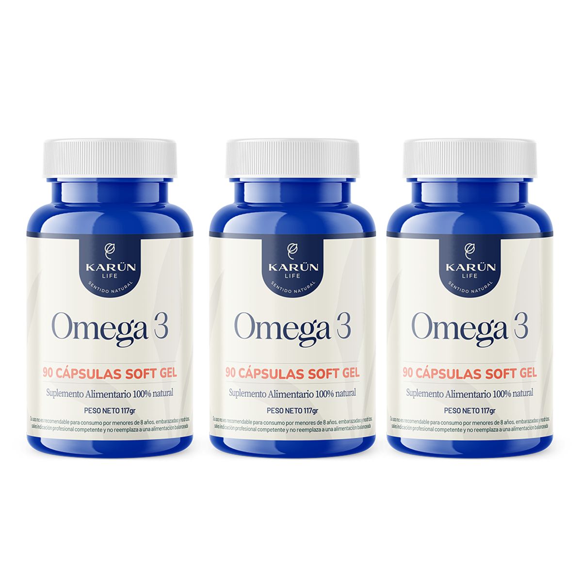 KARUNLIFE - Pack x3 Omega 3 - 270 capsulas Karun Life