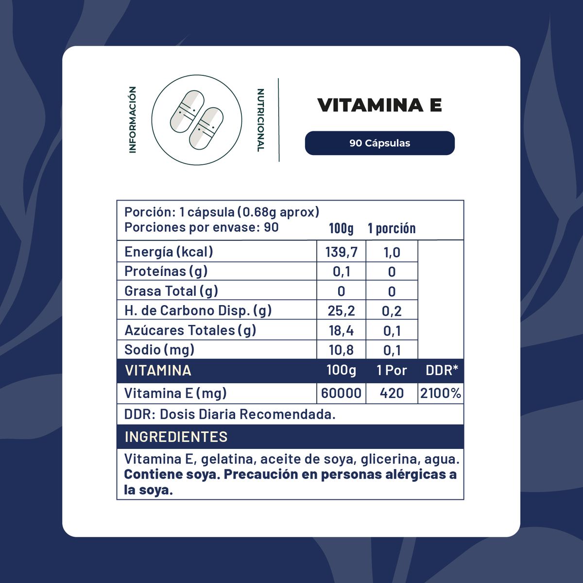KARUNLIFE - Vitamina E 90 Cápsulas Softgel 400ui