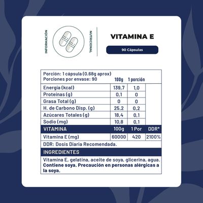 Imagen 2 del producto Vitamina E 90 Cápsulas Softgel 400ui
