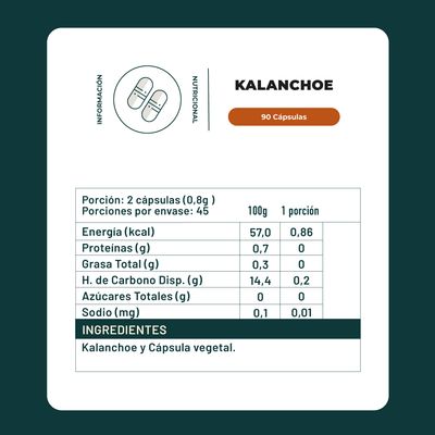 Imagen 2 del producto Kalanchoe 90 Cápsulas 400 Mg Fortalecé sisteme inmune