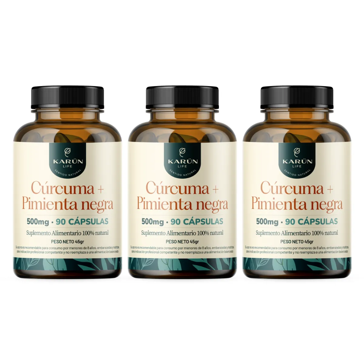 KARUNLIFE - Pack x3 Curcuma 270 capsulas Karun Life