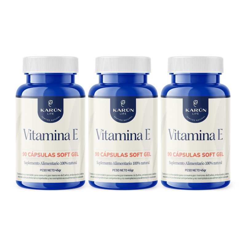 KARUNLIFE - Vitamina E 400ui Pack Premium3 Frascos270 Capsuslas Blanda