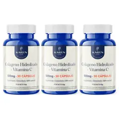 KARUNLIFE - Colageno Hidrolizado + Vit C Pack Premium3 Frascos270 Cap