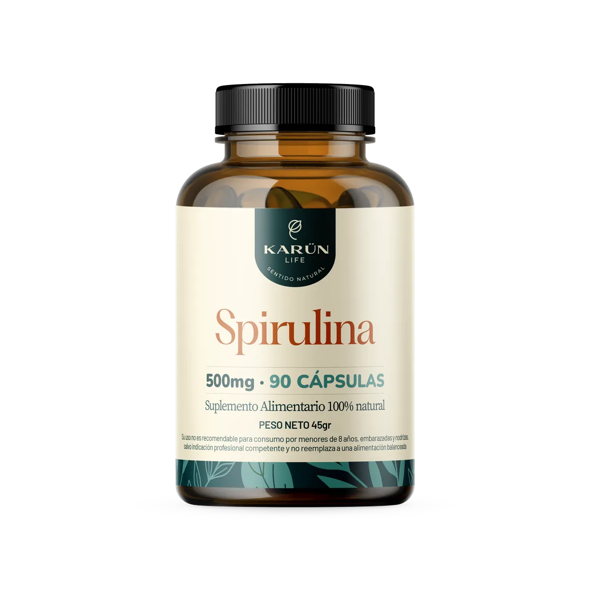 KARUNLIFE - Spirulina 90 Cápsulas 500 Mg