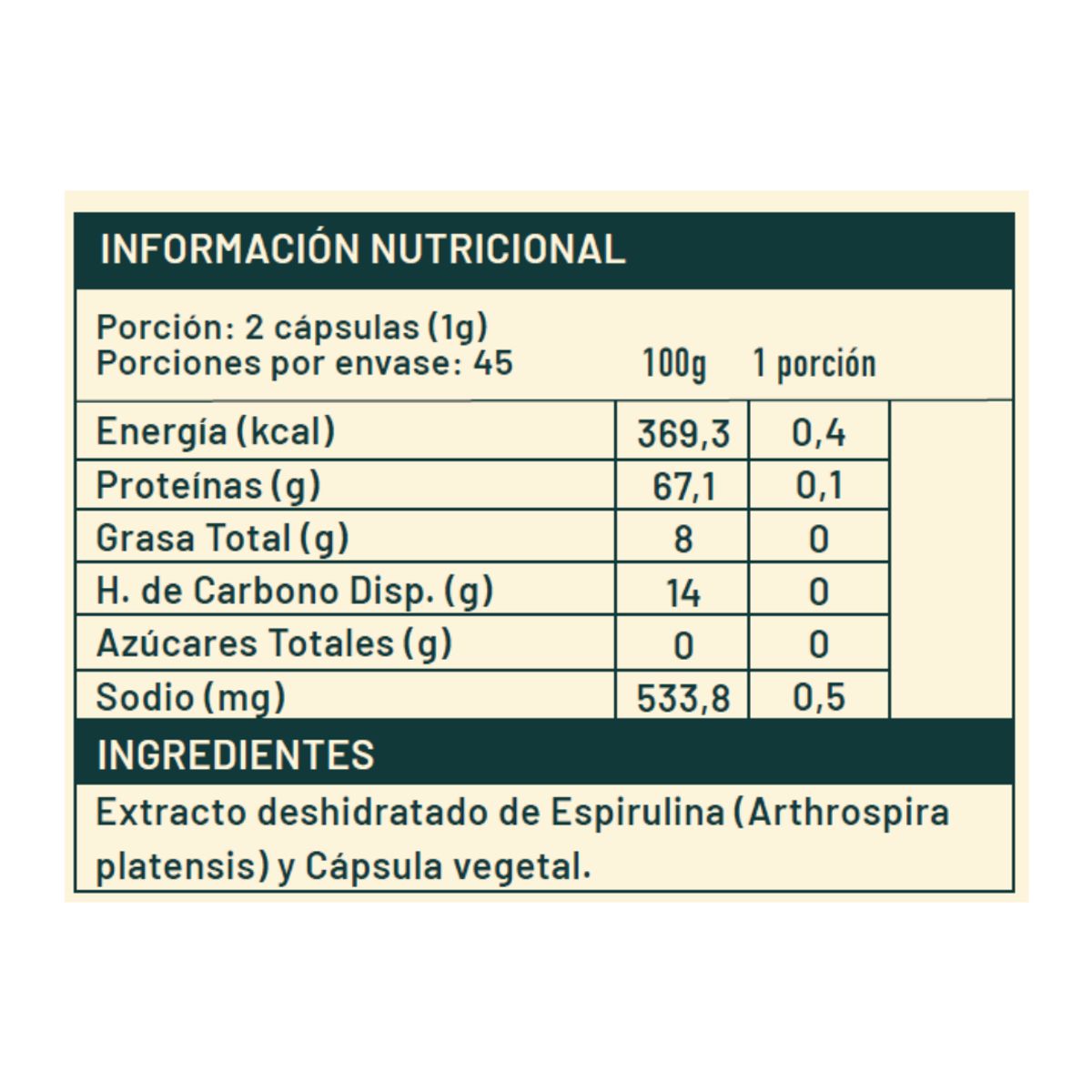 KARUNLIFE - Spirulina 90 Cápsulas 500 Mg