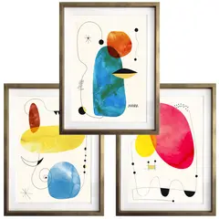 PAPEL ILUSTRADO - Set 3 Cuadros Catalunya 40x50 Marco Dorado