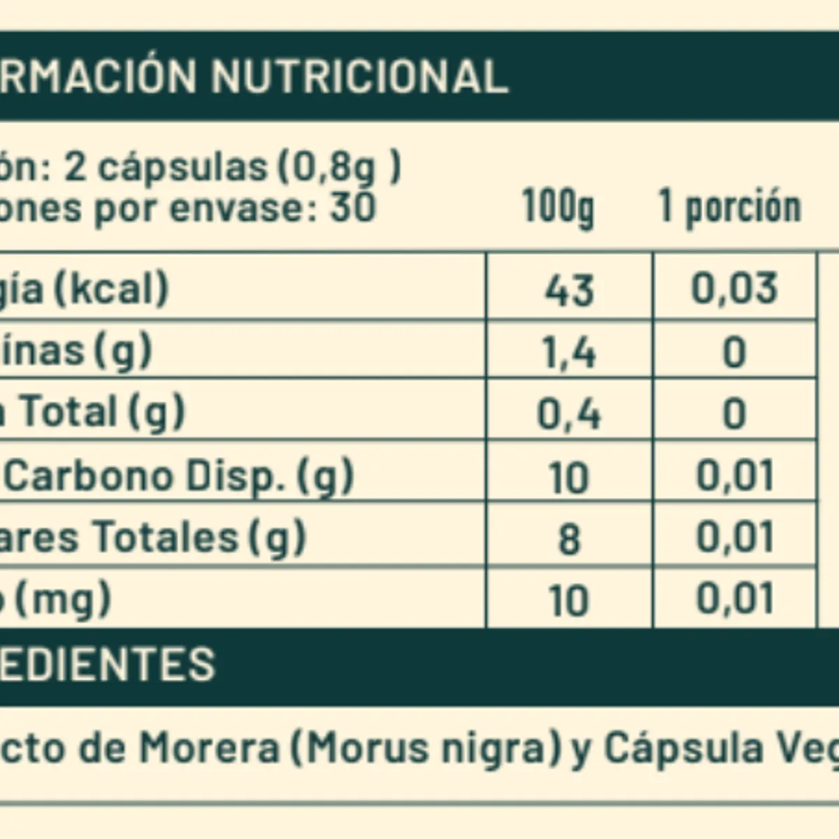 KARUNLIFE - Morera 90 Cápsulas 400 Mg Karun Life