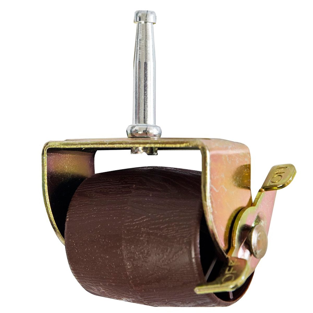 BLOCCARE - Rueda Tipo Barril para camas Cic, Flex, Vástago 0.8 cm, color café