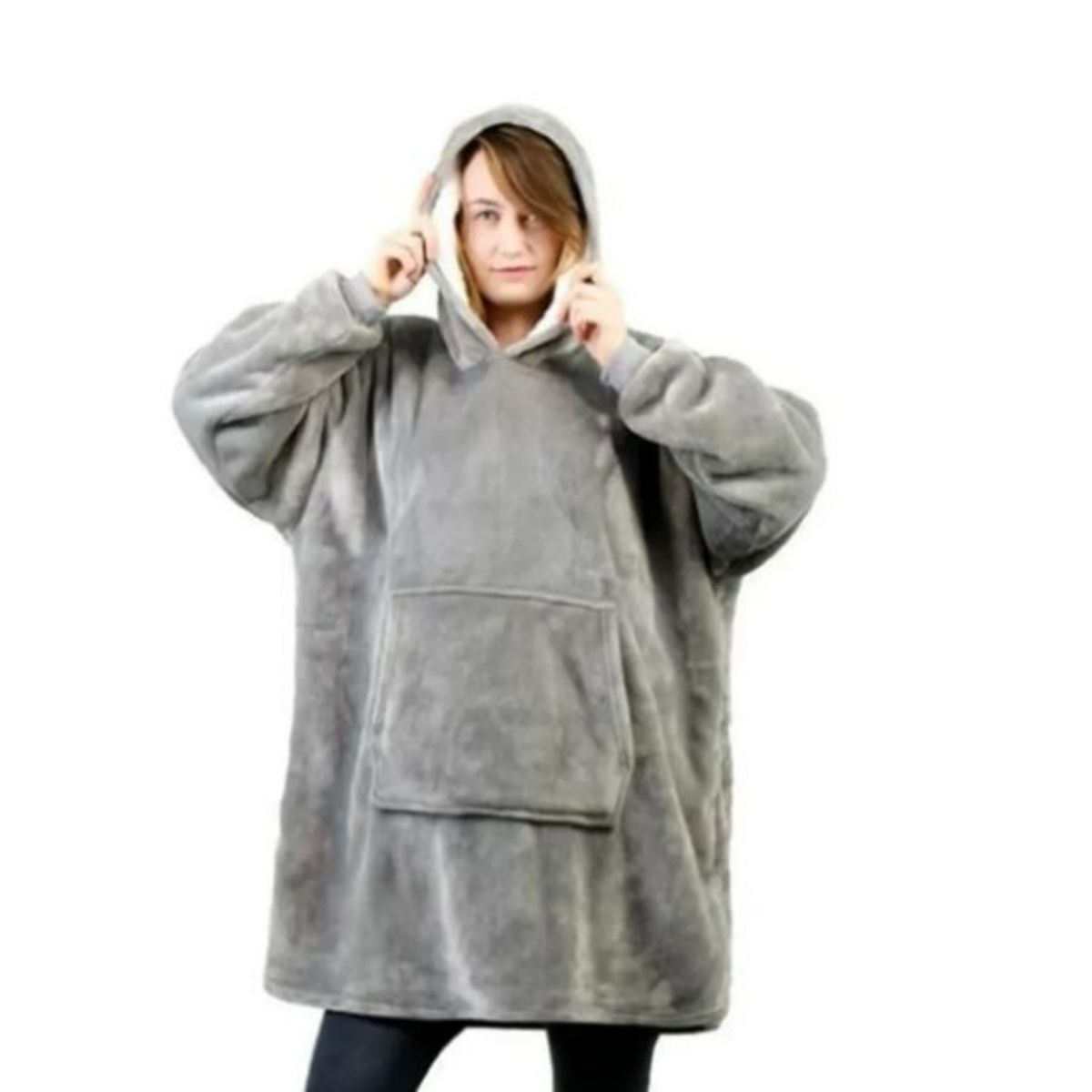 GENERICO - Manta Con Capucha Suéter Invierno Poleron Sherpa.