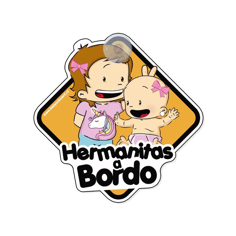 BABY ON BOARD - Letrero Hermanitas a Bordo