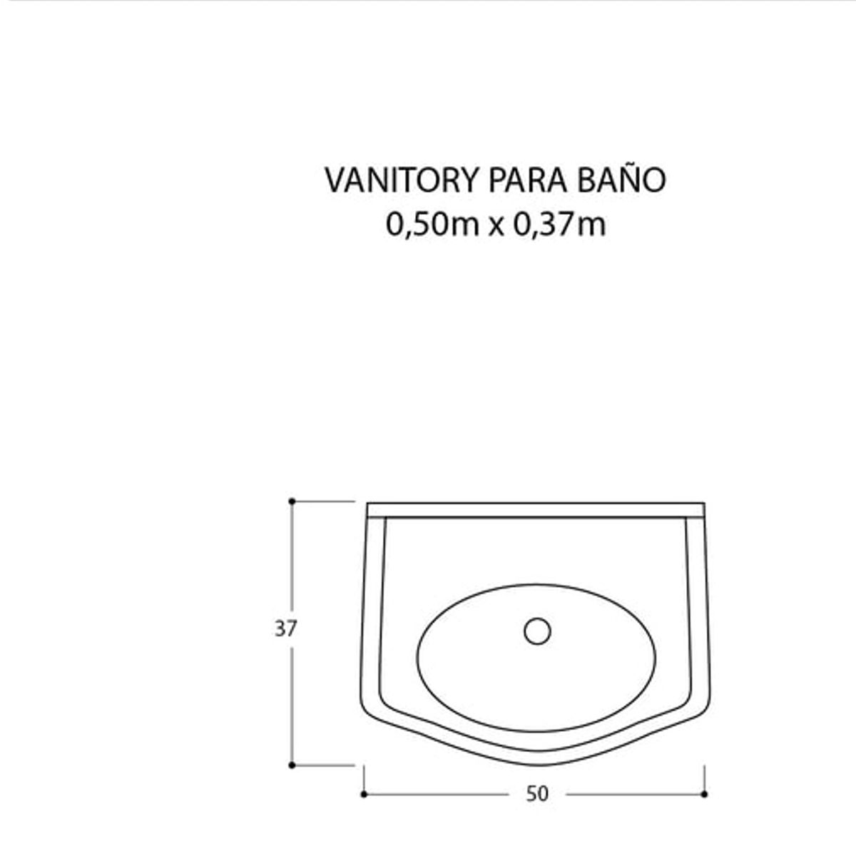 DURAFORT - Mesada Vanitory 50 cm x 40 cm Gris