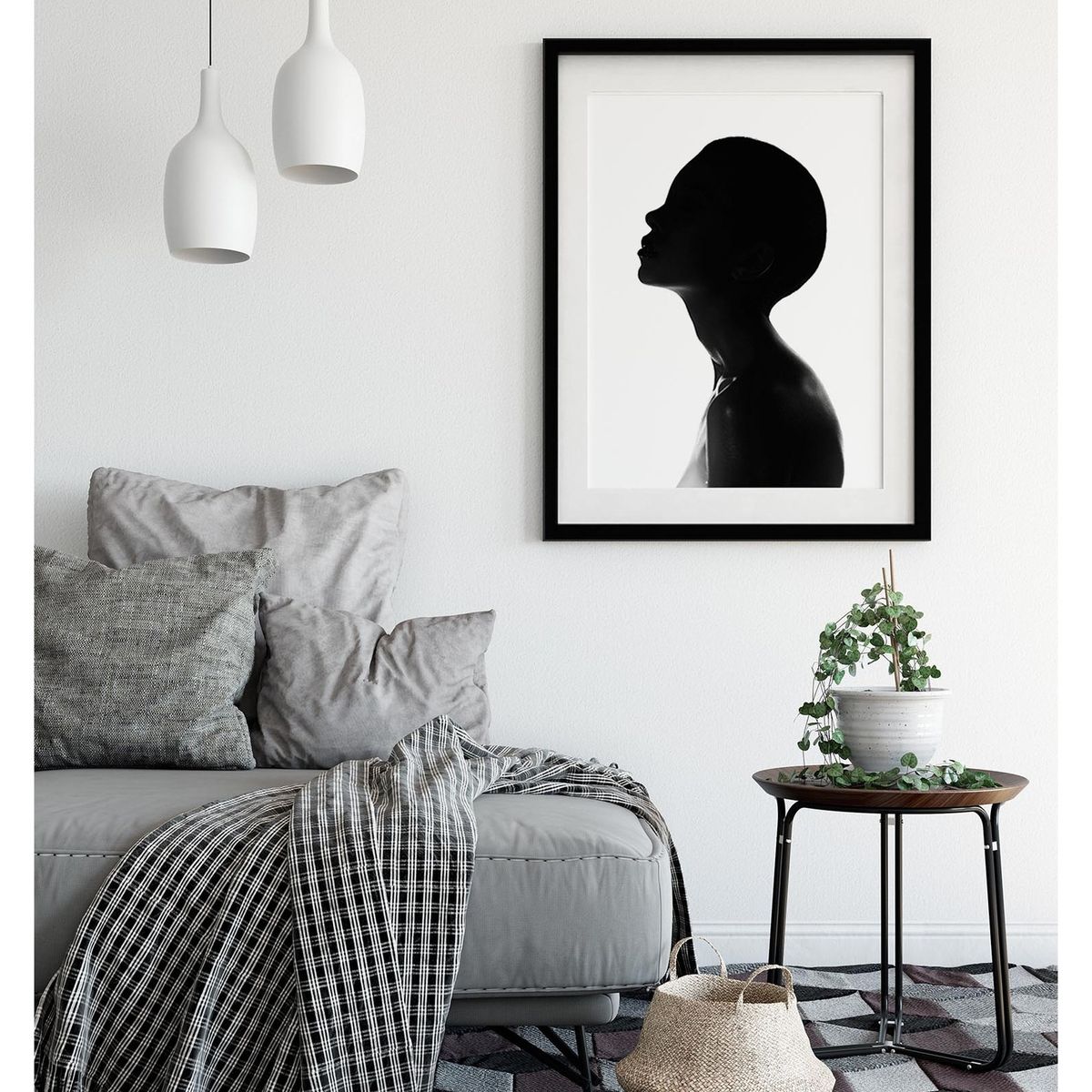 PAPEL ILUSTRADO - Cuadro Perfil  40x50 cm Marco Negro