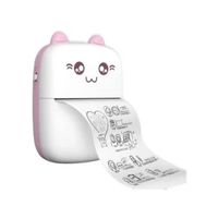 Mini Impresora Térmica Portátil Bluetooth Gatito + 1 Rollo Rosado