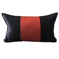 REHUCE - Cojin Lino 50x30 - Negro naranja