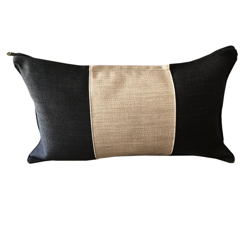 REHUCE - Cojin Lino 50x30 - Negro beige