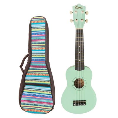 Imagen 2 del producto Ukelele 21 Pulgadas Verde Con Funda Acolchada Epic.