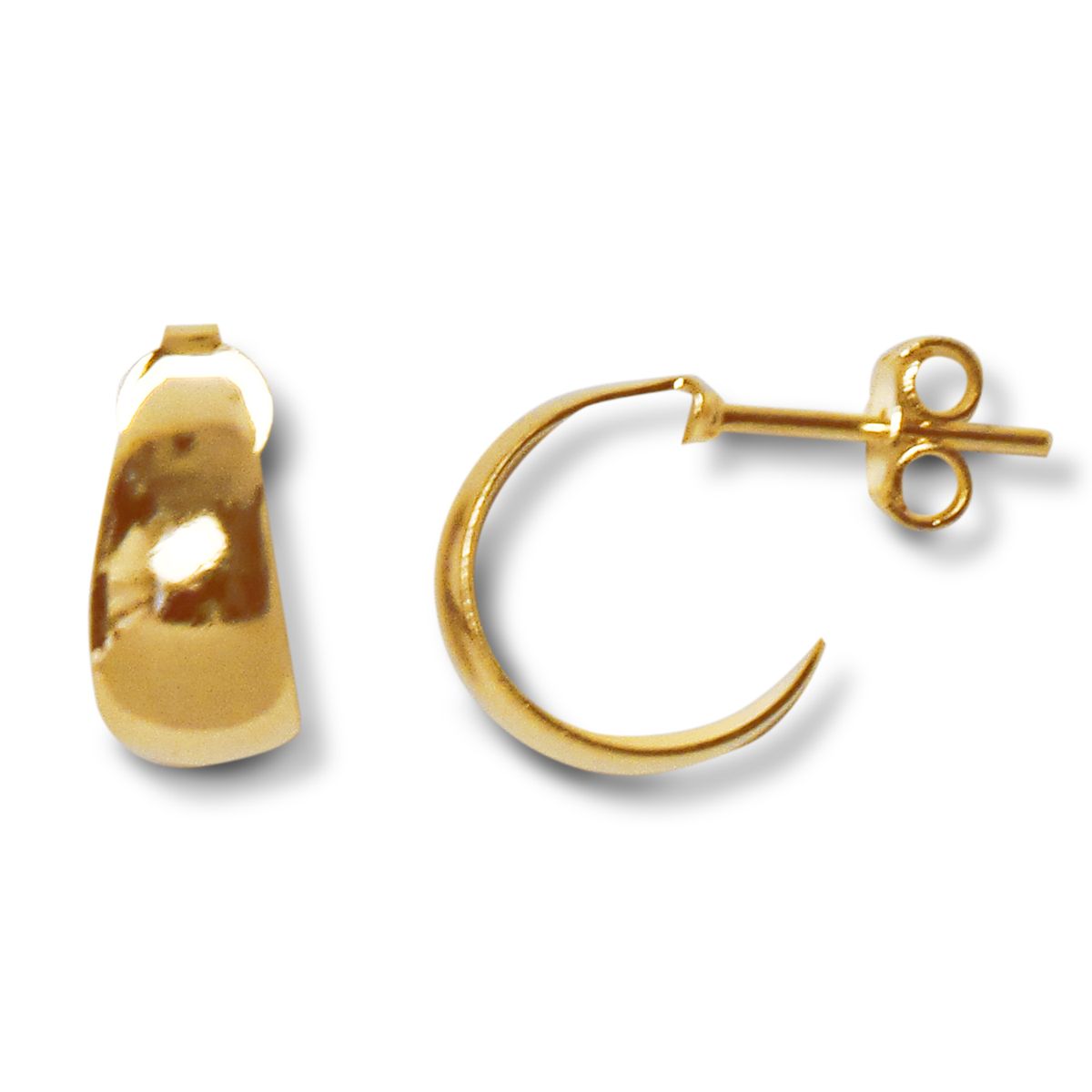 COGGIOLA - Aros Argollas Bote Pequeñas 12mm Enchapado Oro 18K