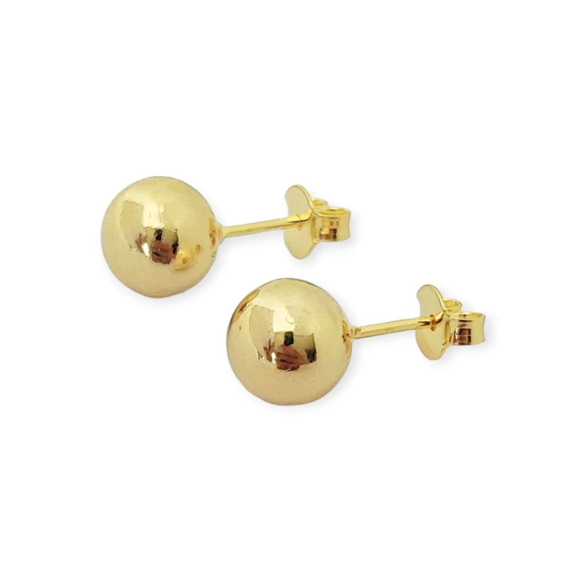 COGGIOLA - Aros Bola Lisa 8mm Enchapado Oro 18K