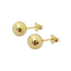 ANDREA COGGIOLA JOYAS - Aros Bola Lisa 8mm Enchapado Oro 18K