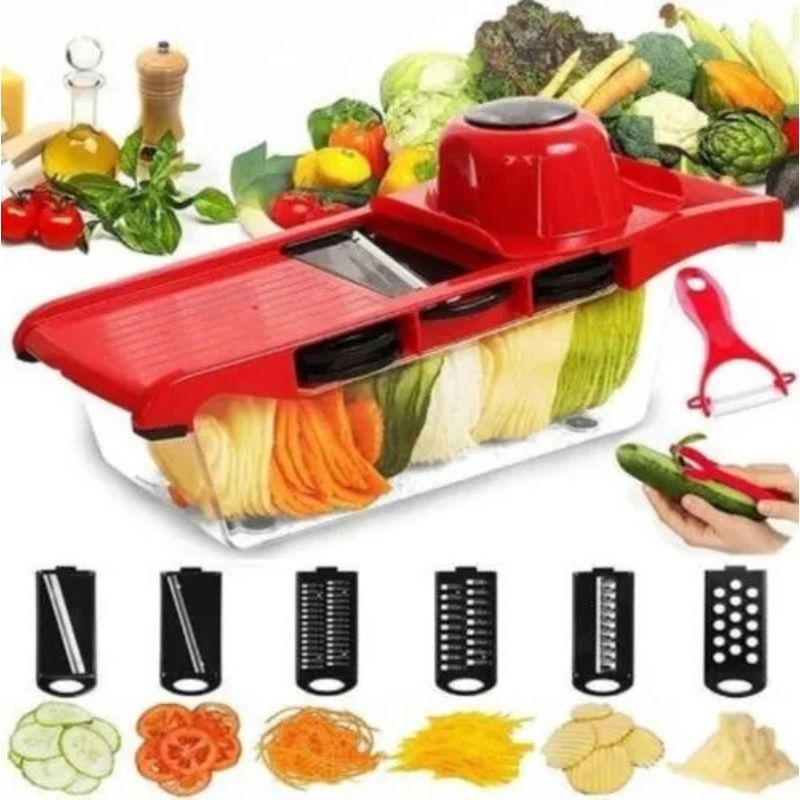 GENERICO - Rebanador Rallador Vegetales Frutas Queso 6 En 1