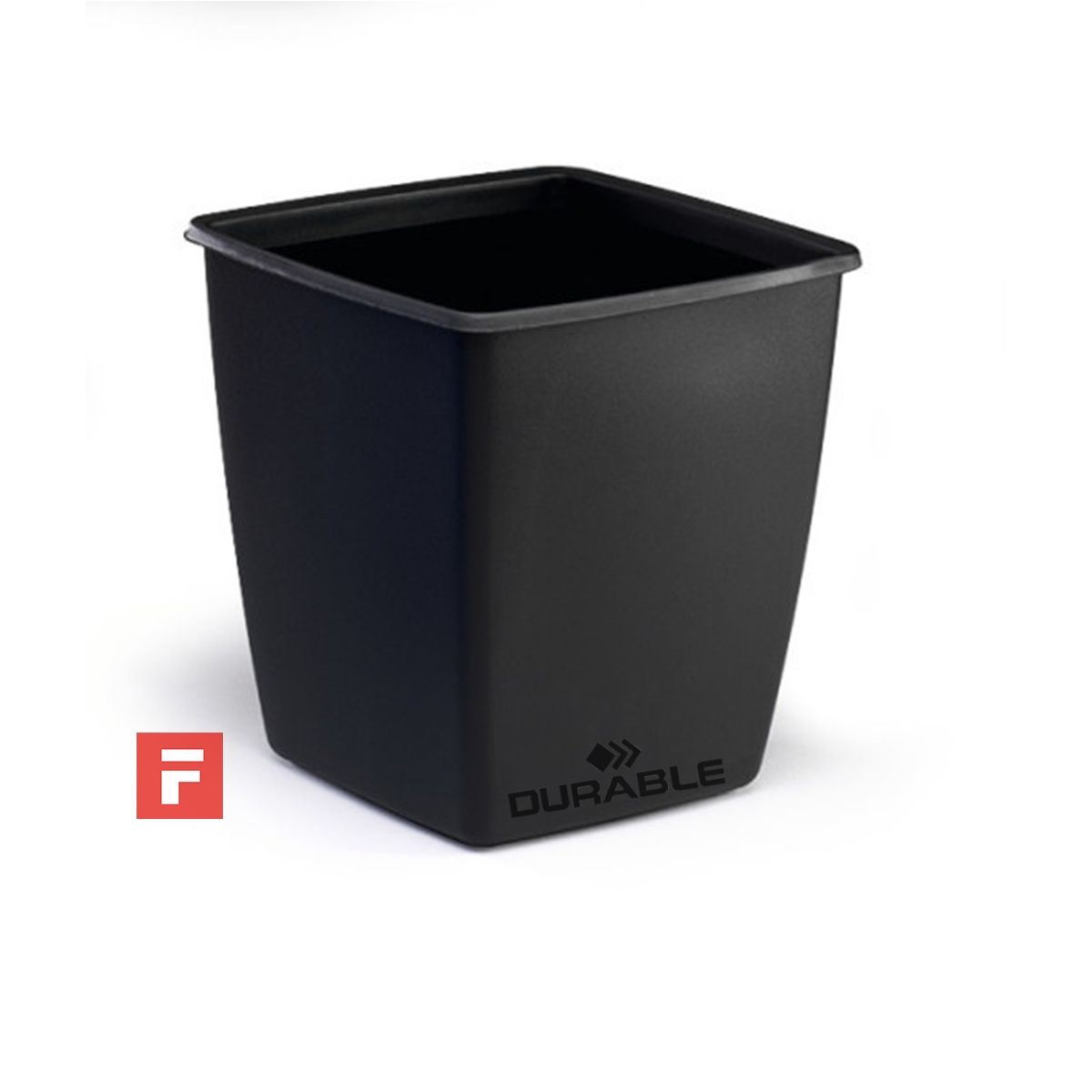 DURABLE - Papelero optimu plastico negro cuadrado durable