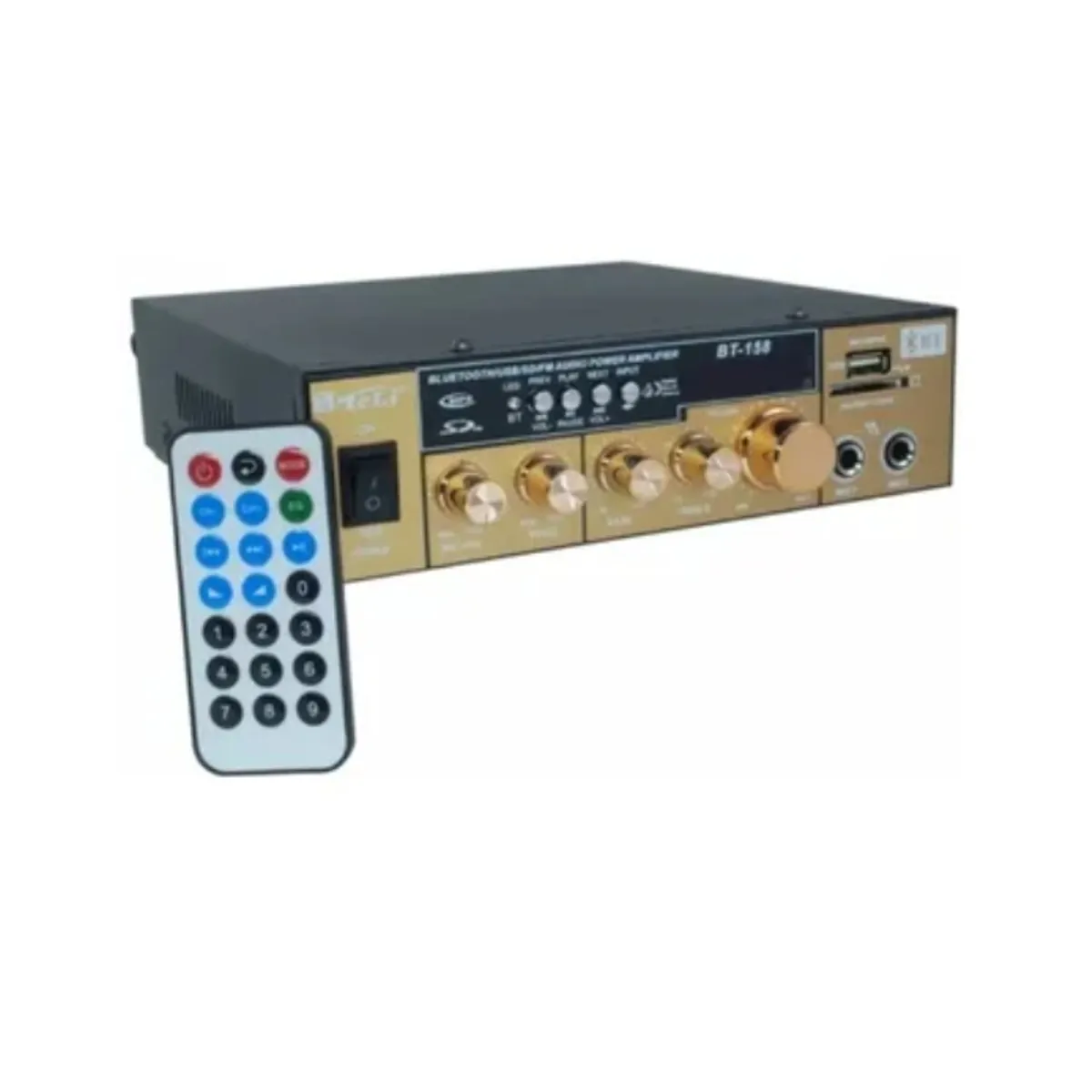 ESHOPANGIE - Amplificador Estéreo 2 Canales Bluetooth Usb Sd Mp3 Karaoke bt-158