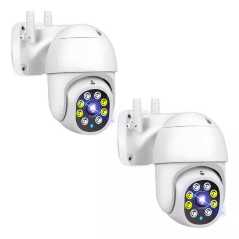 GENERICO - Pack X2 Cámara de vigilancia exterior  Ip Wifi 1080 P Visión Nocturna