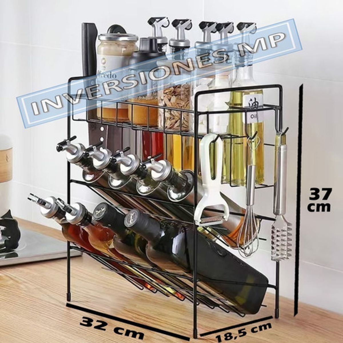 MP - Organizador Rack Especiero Multifuncional 3 Niveles