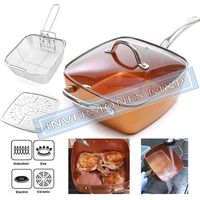 Sartén Cobre Multiuso Cesta Freír Cerámica Anti Adherente