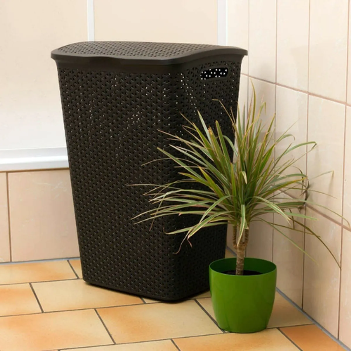 REYPLAST - Cesto Canasto Para Ropa Bali 55 Litros Con Tapa