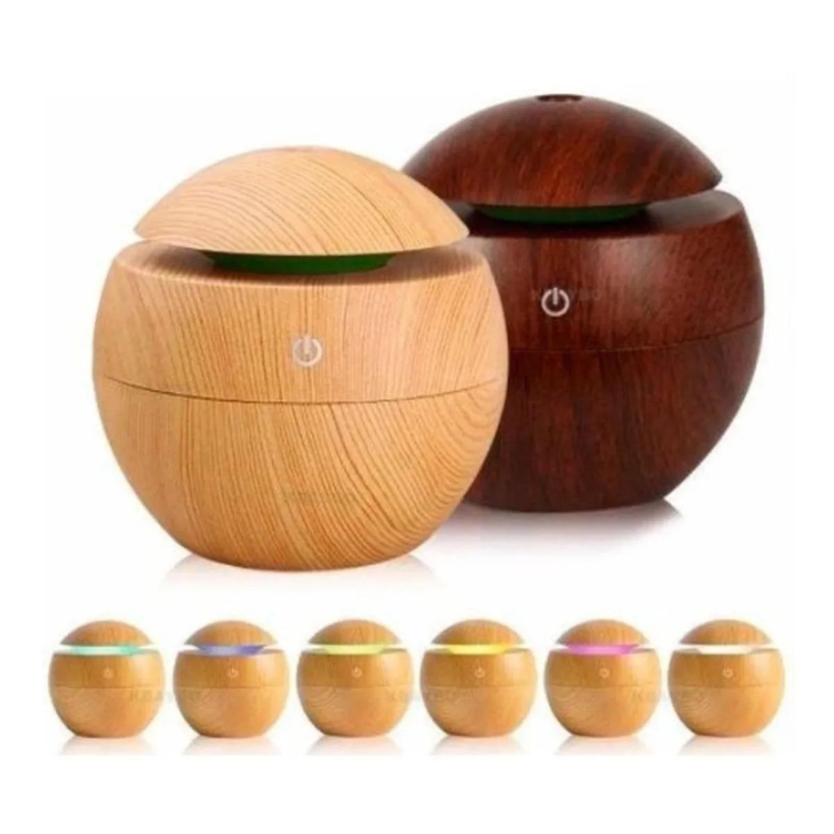 GENERICO - Humificador Difusor Aroma Con Colores Led MARRON