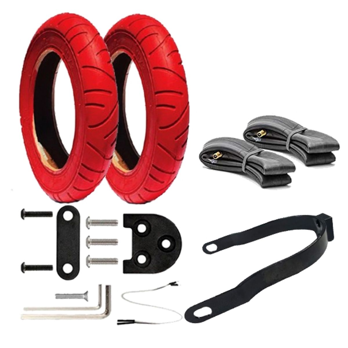 GENERICO - Kit Ruedas 10 Pulgadas Rojo Scooter Xiaomi M365/Pro / Otros