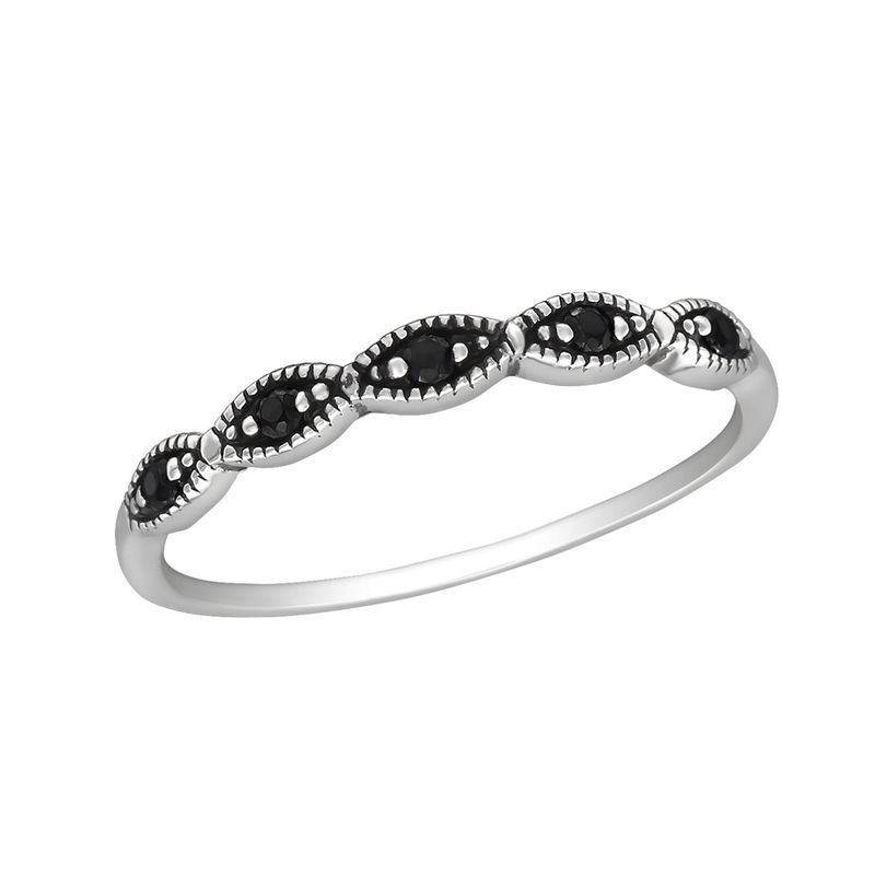 ZUZA COLLECTION - Anillo Ever - Plata 925 Circonio Negro