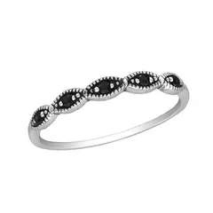 ZUZA COLLECTION - Anillo Ever - Plata 925 Circonio Negro
