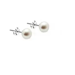 JOYAS MYTOKE - Aros Boda Perla Bolita Plata Fina 925 Mujer Clasica