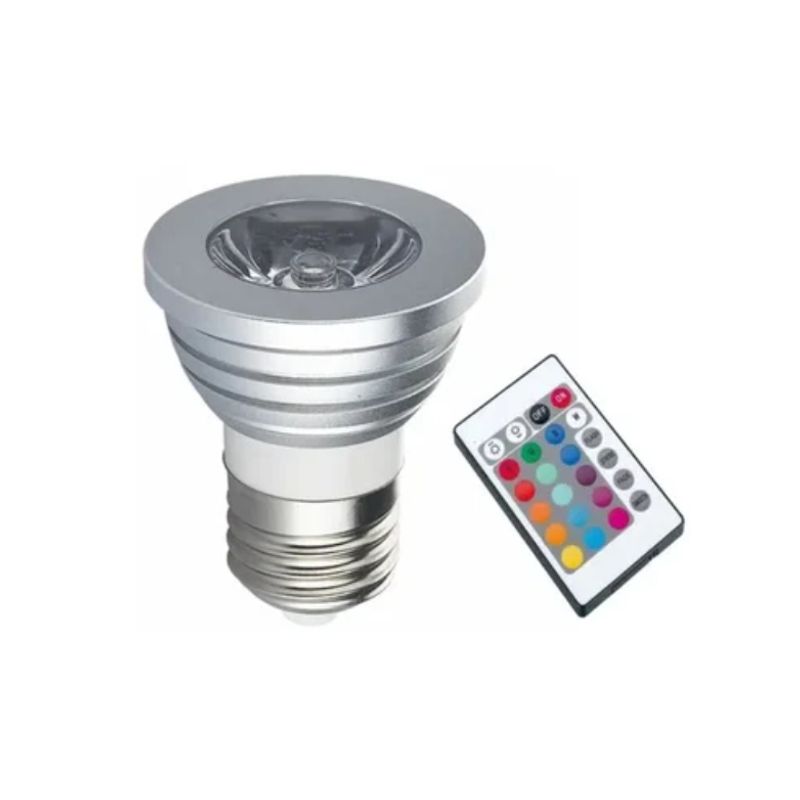 ESHOPANGIE - Ampolleta Dicroica E27 Rgb  Control Remoto