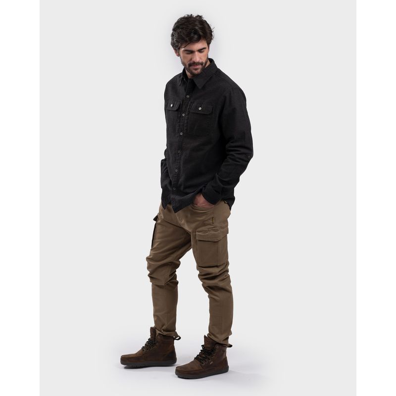GNOMO - Camisa Talvot Hombre HeatherBlack Gnomo