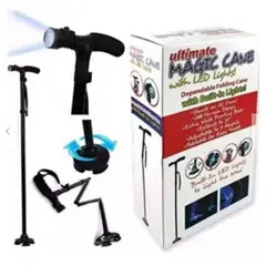 GENERICO - Bastón Plegable Y Extensible Ajustable Luz Led