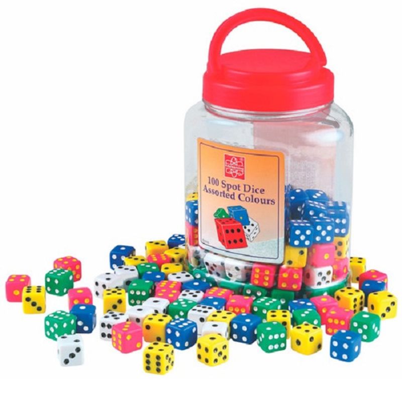 SEIGARD - Set De Dados Cuadrados 100 Und. GM056 Color Variado
