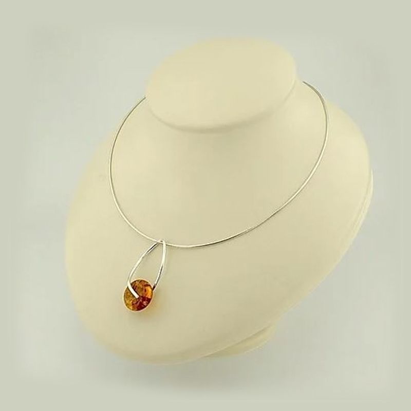 ZUZA COLLECTION - Collar Cherry Simple - Plata 925 con Ambar