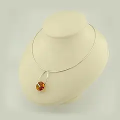 ZUZA COLLECTION - Collar Cherry Simple - Plata 925 con Ambar