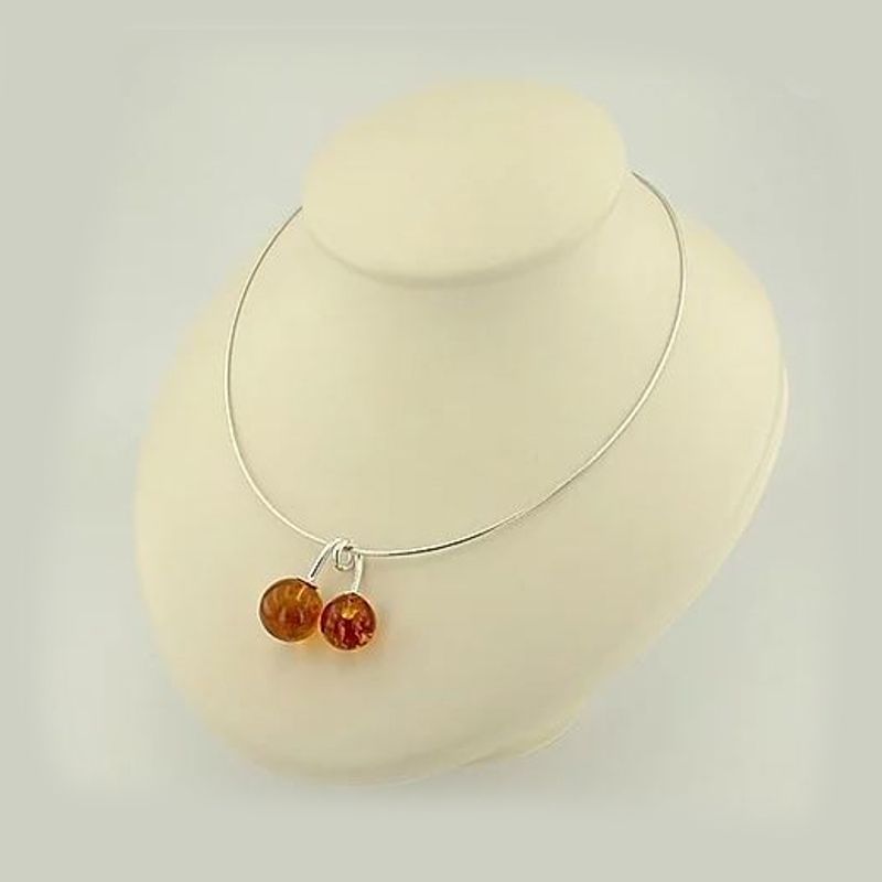 ZUZA COLLECTION - Collar Cherry Doble - Plata 925 con Ambar