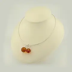ZUZA COLLECTION - Collar Cherry Doble - Plata 925 con Ambar