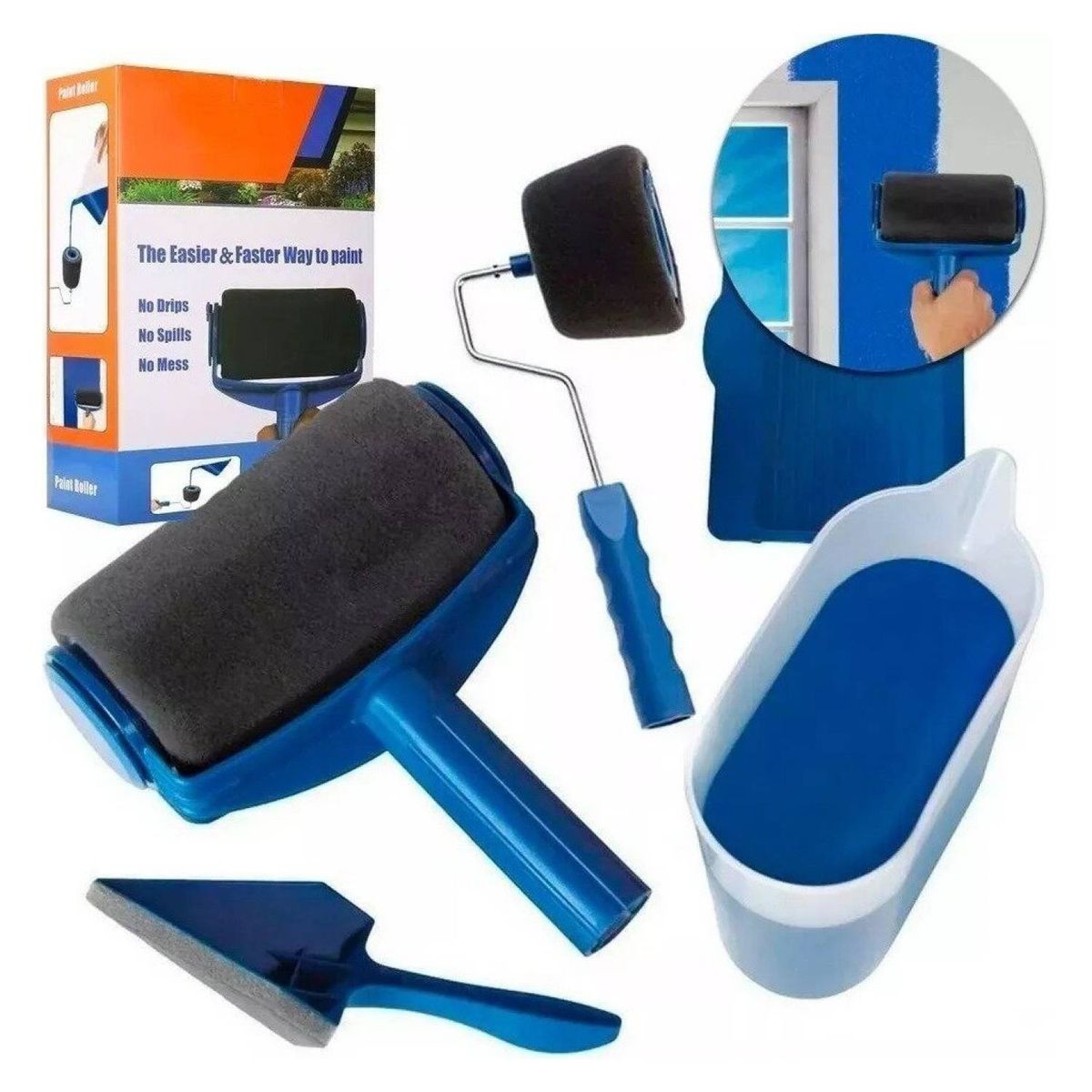 GENERICO - Set Rodillo Pintar Facil Antiderrame Recargable