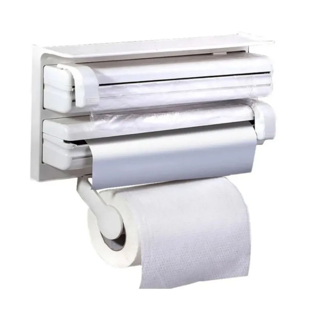 GENERICO - Dispensador Triple Soporte De Papel Alusa Aluminio