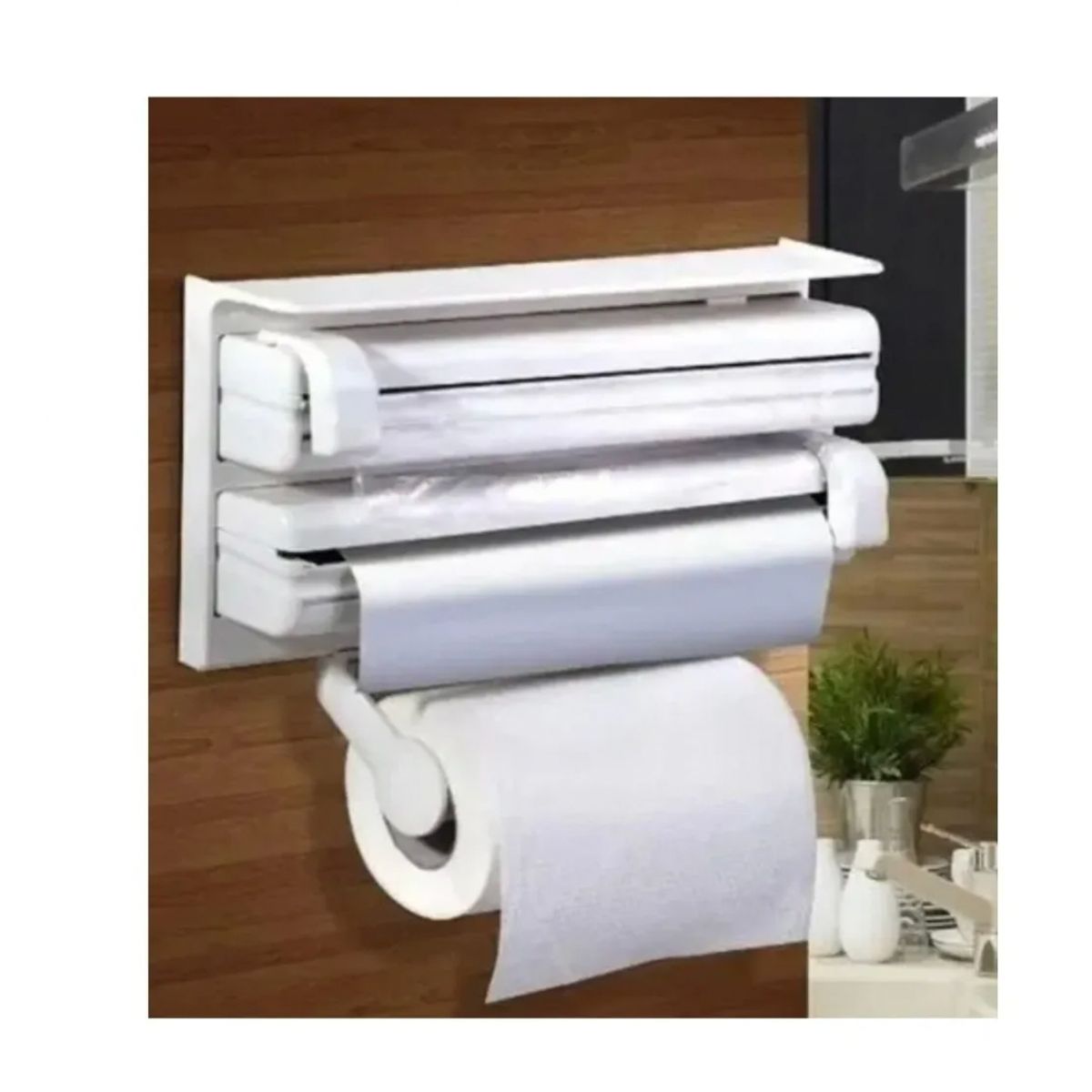 GENERICO - Dispensador Triple Soporte De Papel Alusa Aluminio